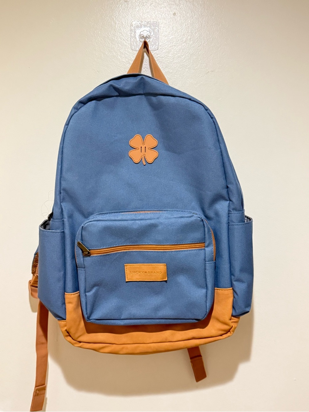 Lucky Brand Blue and Tan Canvas Backpack